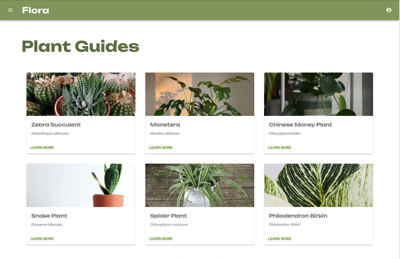 Picture of Flora's plant guides page